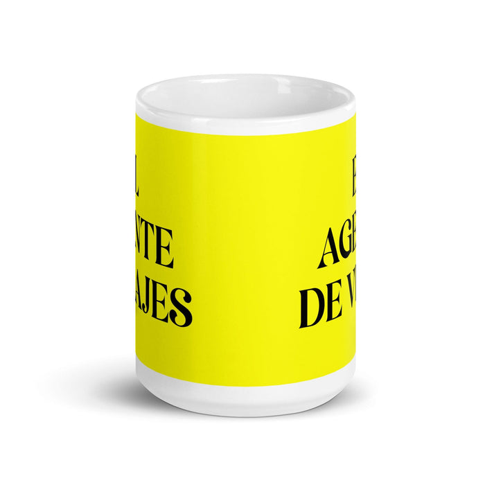 El Agente De Viajes The Travel Agent Funny Home Office Work Coffee Mug Mexican Spanish Pride Gift White Glossy Cup Yellow Card Mug Mexicada