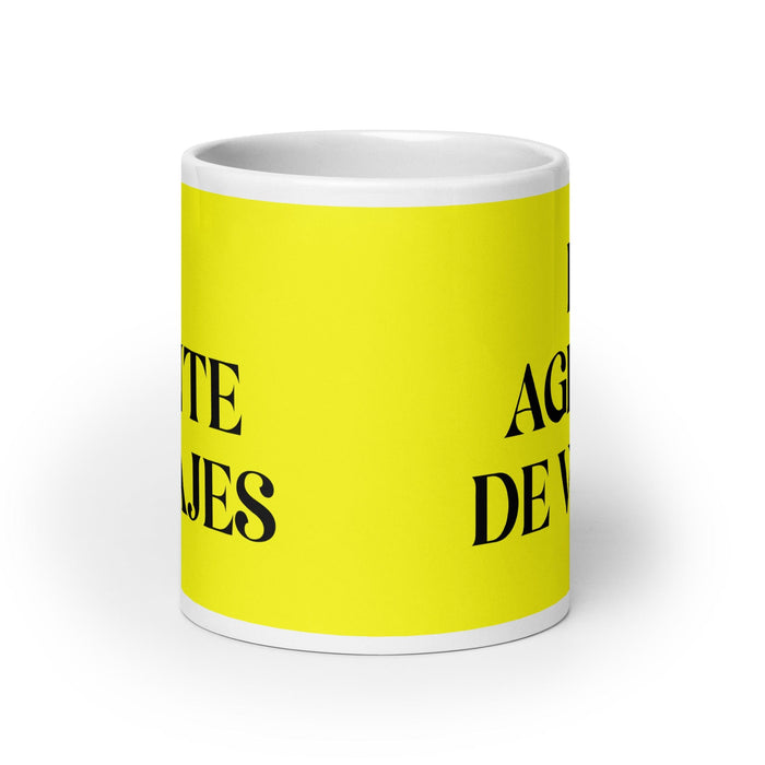 El Agente De Viajes The Travel Agent Funny Home Office Work Coffee Mug Mexican Spanish Pride Gift White Glossy Cup Yellow Card Mug Mexicada