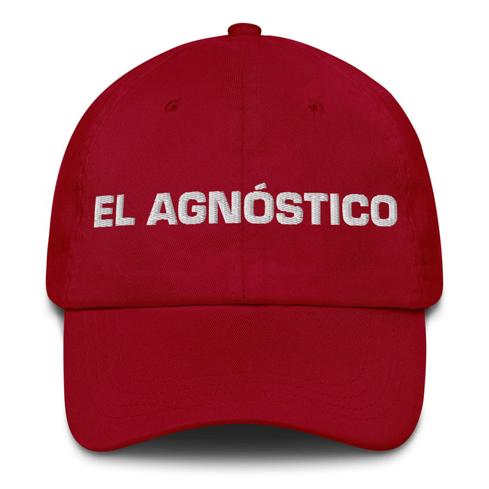 El Agnóstico The Agnostic Mexican Spanish Pride Gift Regalo Dad Hat Mexicada Cranberry