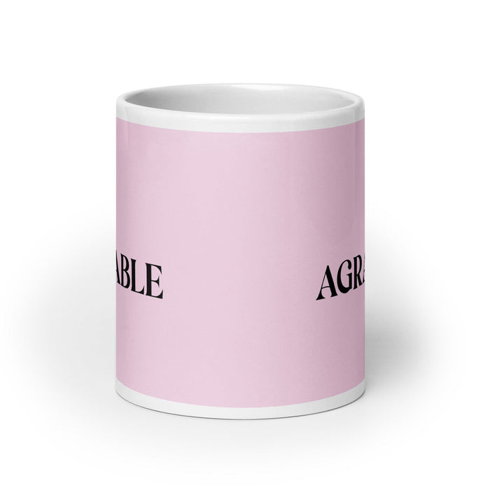 El Agradable The Agreeable Funny Home Office Work Coffee Mug Mexican Spanish Pride Gift White Glossy Cup Light Pink Card Mug Mexicada