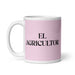 El Agricultor The Farmer Funny Home Office Work Coffee Mug Mexican Spanish Pride Gift White Glossy Cup Light Pink Card Mug Mexicada