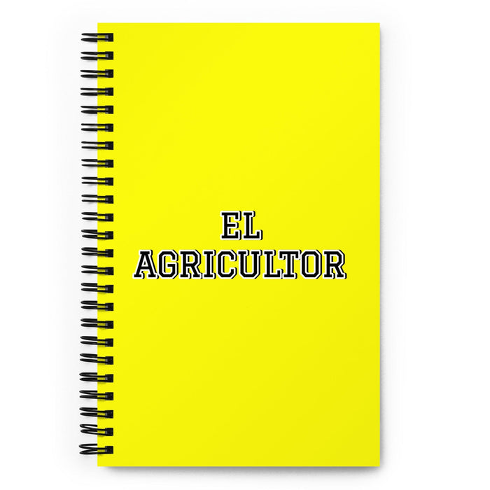 El Agricultor The Farmer | Yellow Spiral Notebook, 140 Dotted Sheets | Funny Gift Idea Home Office Work | Mexican Spanish Pride Gift Mexicada