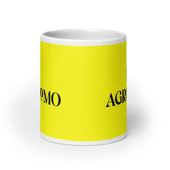 El Agrónomo The Agronomist Funny Home Office Work Coffee Mug Mexican Spanish Pride Gift White Glossy Cup Yellow Card Mug Mexicada