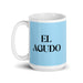 El Agudo The Sharp One Funny Home Office Work Coffee Mug Mexican Spanish Pride Gift White Glossy Cup Sky Blue Card Mug Mexicada