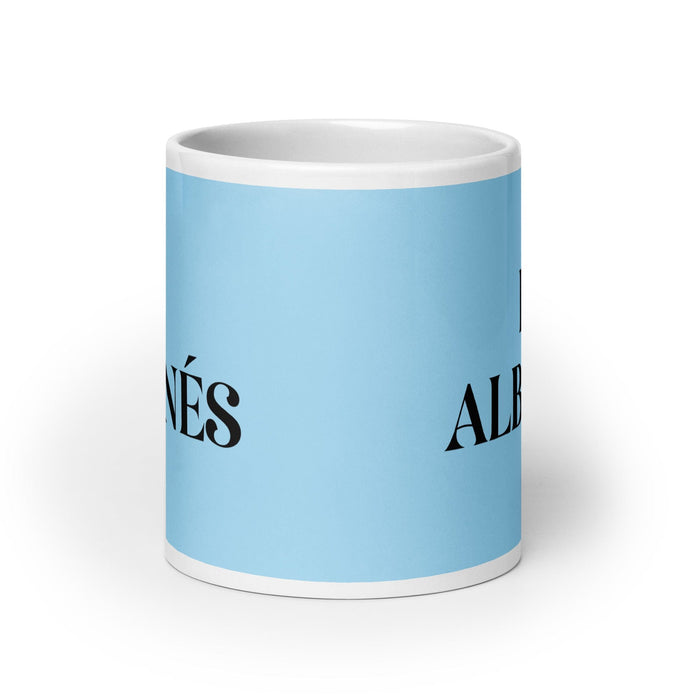 El Albanés The Albanian Funny Home Office Work Coffee Mug Mexican Spanish Pride Gift White Glossy Cup Sky Blue Card Mug Mexicada