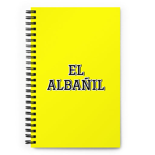 El Albañil The Mason | Yellow Spiral Notebook, 140 Dotted Sheets | Funny Gift Idea Home Office Work | Mexican Spanish Pride Gift Mexicada