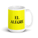 El Alegre The Cheerful One Funny Home Office Work Coffee Mug Mexican Spanish Pride Gift White Glossy Cup Yellow Card Mug Mexicada 15 oz