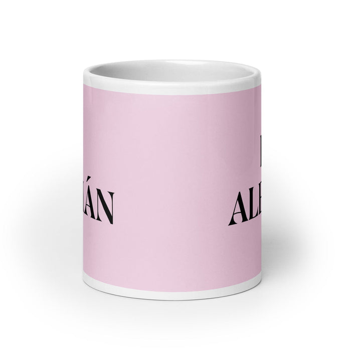 El Alemán The German Funny Home Office Work Coffee Mug Mexican Spanish Pride Gift White Glossy Cup Light Pink Card Mug Mexicada