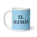 El Alemán The German Funny Home Office Work Coffee Mug Mexican Spanish Pride Gift White Glossy Cup Sky Blue Card Mug Mexicada