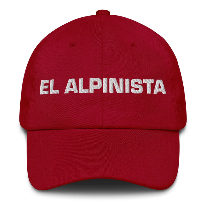 El Alpinista The Mountaineer Mexican Spanish Pride Gift Regalo Dad Hat Mexicada Cranberry