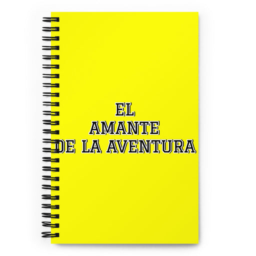 El Amante De La Aventura The Adventure Lover | Yellow Spiral Notebook, 140 Dotted Sheets | Funny Gift Idea Home Office Work | Mexican Spanish Pride Gift Mexicada