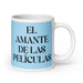 El Amante De Las Películas The Movie Lover Funny Home Office Work Coffee Mug Mexican Spanish Pride Gift White Glossy Cup Sky Blue Card Mug Mexicada 20 oz