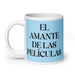 El Amante De Las Películas The Movie Lover Funny Home Office Work Coffee Mug Mexican Spanish Pride Gift White Glossy Cup Sky Blue Card Mug Mexicada