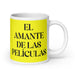 El Amante De Las Películas The Movie Lover Funny Home Office Work Coffee Mug Mexican Spanish Pride Gift White Glossy Cup Yellow Card Mug Mexicada 20 oz