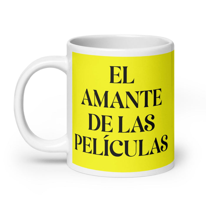 El Amante De Las Películas The Movie Lover Funny Home Office Work Coffee Mug Mexican Spanish Pride Gift White Glossy Cup Yellow Card Mug Mexicada