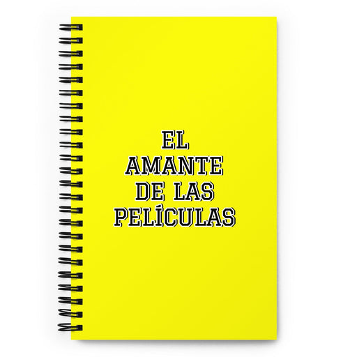 El Amante De Las Películas The Movie Lover | Yellow Spiral Notebook, 140 Dotted Sheets | Funny Gift Idea Home Office Work | Mexican Spanish Pride Gift Mexicada