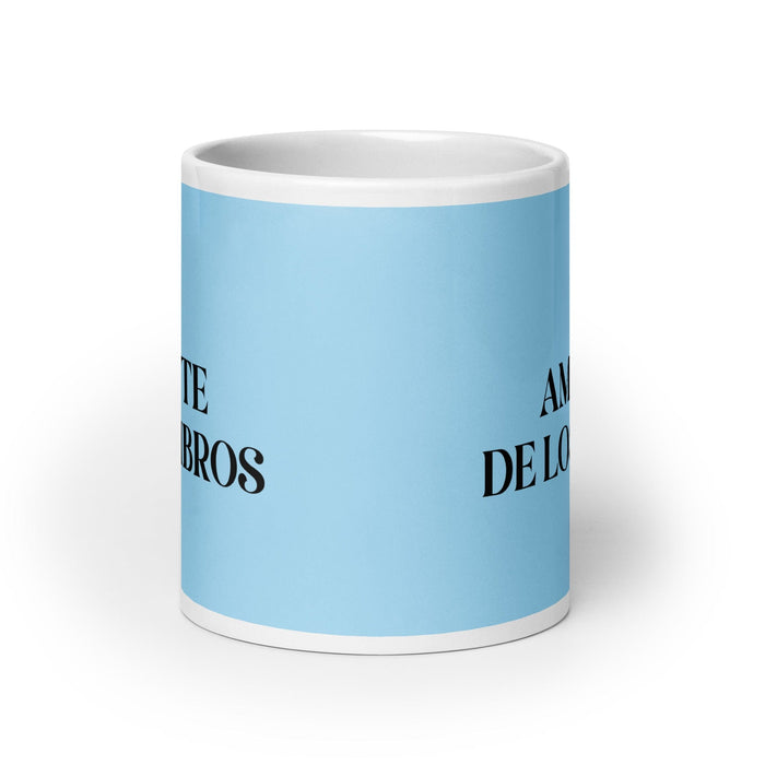 El Amante De Los Libros The Book Lover Funny Home Office Work Coffee Mug Mexican Spanish Pride Gift White Glossy Cup Sky Blue Card Mug Mexicada