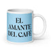 El Amante Del Café The Coffee Lover Funny Home Office Work Coffee Mug Mexican Spanish Pride Gift White Glossy Cup Sky Blue Card Mug Mexicada 20 oz