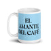 El Amante Del Café The Coffee Lover Funny Home Office Work Coffee Mug Mexican Spanish Pride Gift White Glossy Cup Sky Blue Card Mug Mexicada