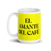 El Amante Del Café The Coffee Lover Funny Home Office Work Coffee Mug Mexican Spanish Pride Gift White Glossy Cup Yellow Card Mug Mexicada