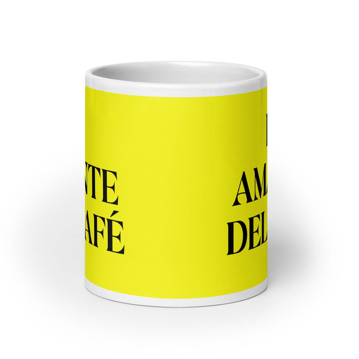 El Amante Del Café The Coffee Lover Funny Home Office Work Coffee Mug Mexican Spanish Pride Gift White Glossy Cup Yellow Card Mug Mexicada