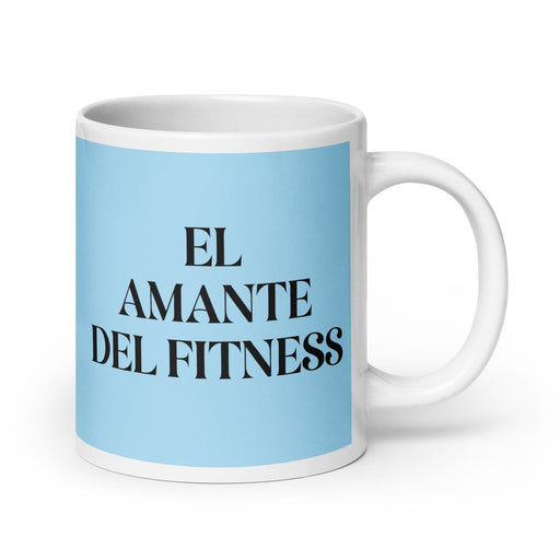 El Amante Del Fitness The Fitness Lover Funny Home Office Work Coffee Mug Mexican Spanish Pride Gift White Glossy Cup Sky Blue Card Mug Mexicada 20 oz