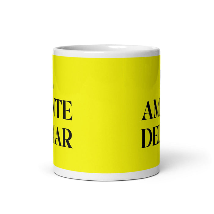 El Amante Del Mar The Sea Lover Funny Home Office Work Coffee Mug Mexican Spanish Pride Gift White Glossy Cup Yellow Card Mug Mexicada