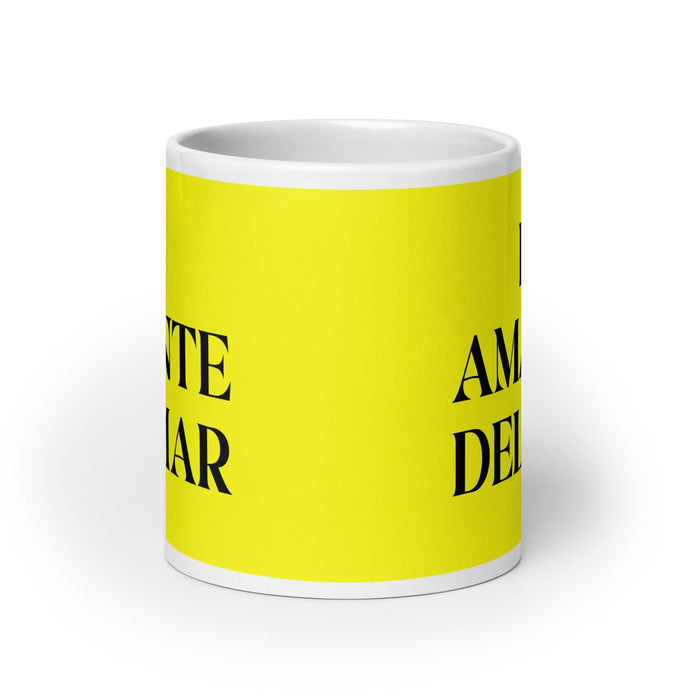 El Amante Del Mar The Sea Lover Funny Home Office Work Coffee Mug Mexican Spanish Pride Gift White Glossy Cup Yellow Card Mug Mexicada