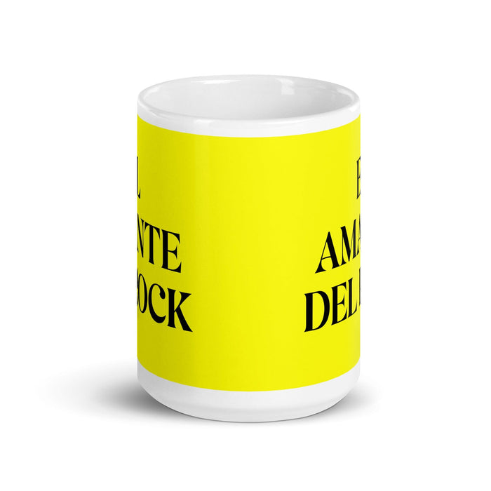 El Amante Del Rock The Rock Music Lover Funny Home Office Work Coffee Mug Mexican Spanish Pride Gift White Glossy Cup Yellow Card Mug Mexicada