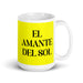 El Amante Del Sol The Sun Lover Funny Home Office Work Coffee Mug Mexican Spanish Pride Gift White Glossy Cup Yellow Card Mug Mexicada 15 oz