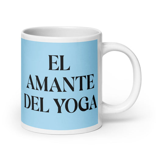 El Amante Del Yoga The Yoga Lover Funny Home Office Work Coffee Mug Mexican Spanish Pride Gift White Glossy Cup Sky Blue Card Mug Mexicada 20 oz