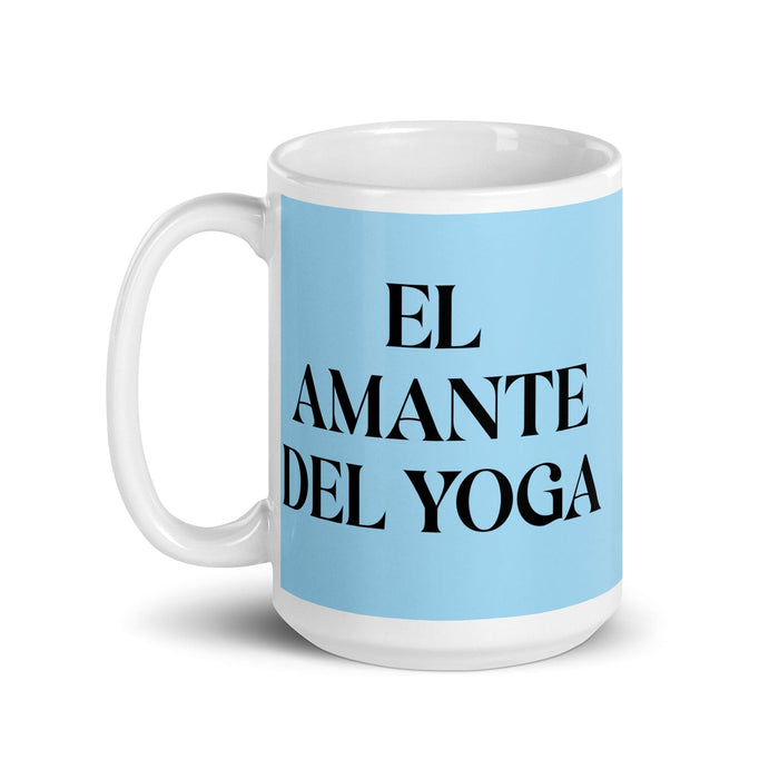 El Amante Del Yoga The Yoga Lover Funny Home Office Work Coffee Mug Mexican Spanish Pride Gift White Glossy Cup Sky Blue Card Mug Mexicada