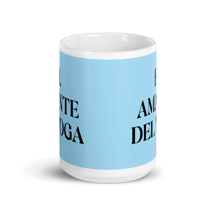 El Amante Del Yoga The Yoga Lover Funny Home Office Work Coffee Mug Mexican Spanish Pride Gift White Glossy Cup Sky Blue Card Mug Mexicada