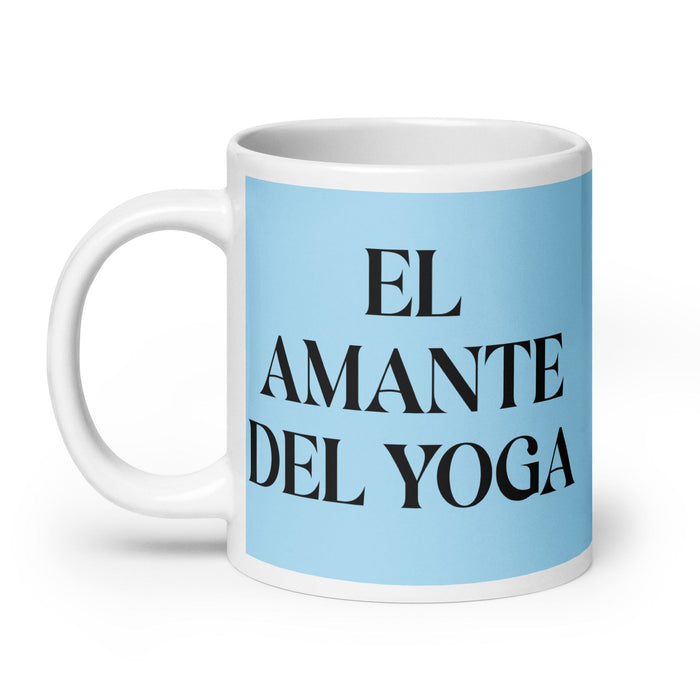 El Amante Del Yoga The Yoga Lover Funny Home Office Work Coffee Mug Mexican Spanish Pride Gift White Glossy Cup Sky Blue Card Mug Mexicada