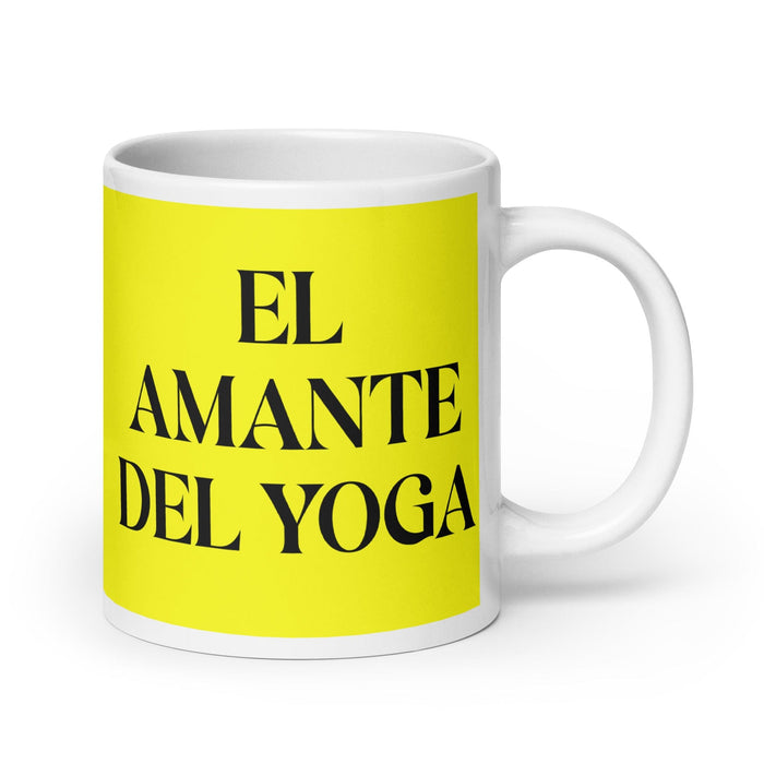 El Amante Del Yoga The Yoga Lover Funny Home Office Work Coffee Mug Mexican Spanish Pride Gift White Glossy Cup Yellow Card Mug Mexicada 20 oz