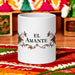 El Amante Exclusive Art Piece Home Office Work Coffee Mug Mexican Spanish Pride Gift Cup One-Of-A-Kind Calligraphy White Glossy Mug | E3 Mexicada 20 oz