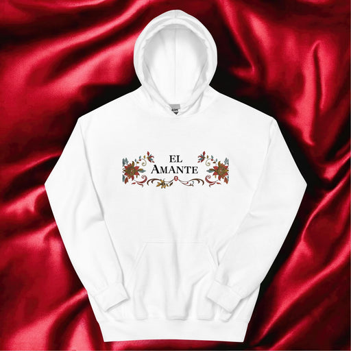 El Amante Exclusive Art Piece Home Office Work Mexican Spanish Pride Gift One-Of-A-Kind Unisex Hoodie | E3 Mexicada White / S