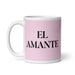 El Amante The Lover Funny Home Office Work Coffee Mug Mexican Spanish Pride Gift White Glossy Cup Light Pink Card Mug Mexicada