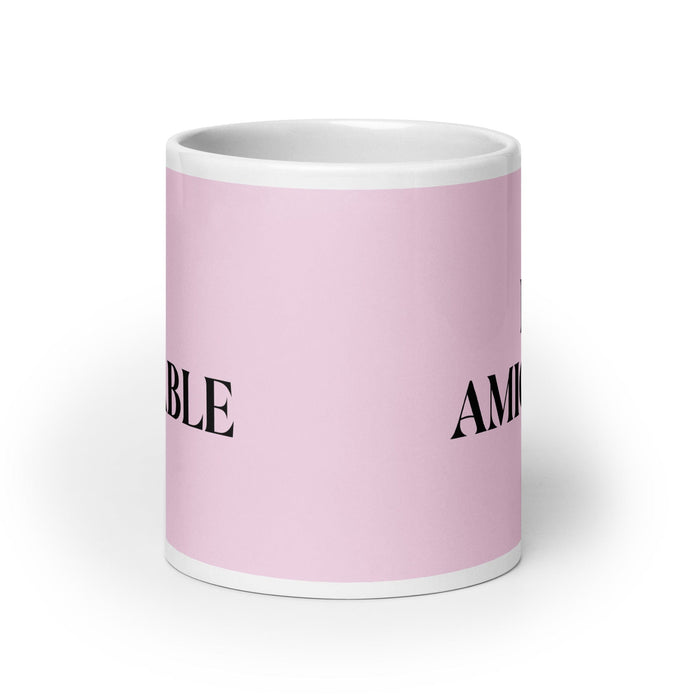 El Amigable The Friendly One Funny Home Office Work Coffee Mug Mexican Spanish Pride Gift White Glossy Cup Light Pink Card Mug Mexicada