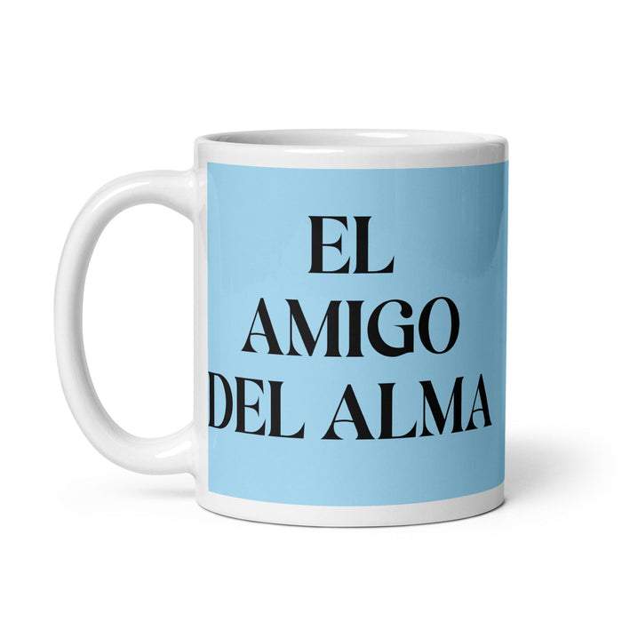 El Amigo Del Alma The Soulmate Friend Funny Home Office Work Coffee Mug Mexican Spanish Pride Gift White Glossy Cup Sky Blue Card Mug Mexicada