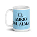 El Amigo Del Alma The Soulmate Friend Funny Home Office Work Coffee Mug Mexican Spanish Pride Gift White Glossy Cup Sky Blue Card Mug Mexicada