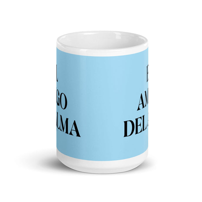 El Amigo Del Alma The Soulmate Friend Funny Home Office Work Coffee Mug Mexican Spanish Pride Gift White Glossy Cup Sky Blue Card Mug Mexicada