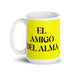 El Amigo Del Alma The Soulmate Friend Funny Home Office Work Coffee Mug Mexican Spanish Pride Gift White Glossy Cup Yellow Card Mug Mexicada