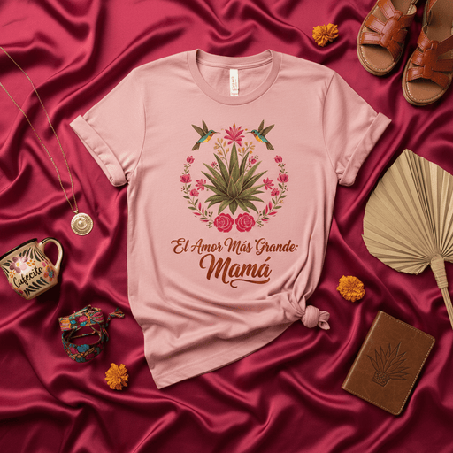 El Amor Más Grande Mamá T-Shirt, Mother's Day Gift, Hummingbird Floral Agave Graphic Tee, Spanish Quote Shirt for Mom, Mama Appreciation Gift, Dia de las Madres T-Shirt Mexicada