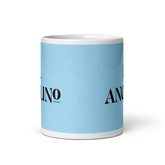 El Angelino The Los Angeles Resident Funny Home Office Work Coffee Mug Mexican Spanish Pride Gift White Glossy Cup Sky Blue Card Mug Mexicada