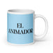 El Animador The Animator Funny Home Office Work Coffee Mug Mexican Spanish Pride Gift White Glossy Cup Sky Blue Card Mug Mexicada 20 oz