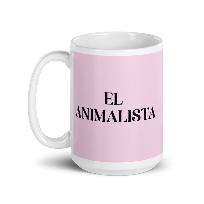 El Animalista The Animal Rights Activist Funny Home Office Work Coffee Mug Mexican Spanish Pride Gift White Glossy Cup Light Pink Card Mug Mexicada