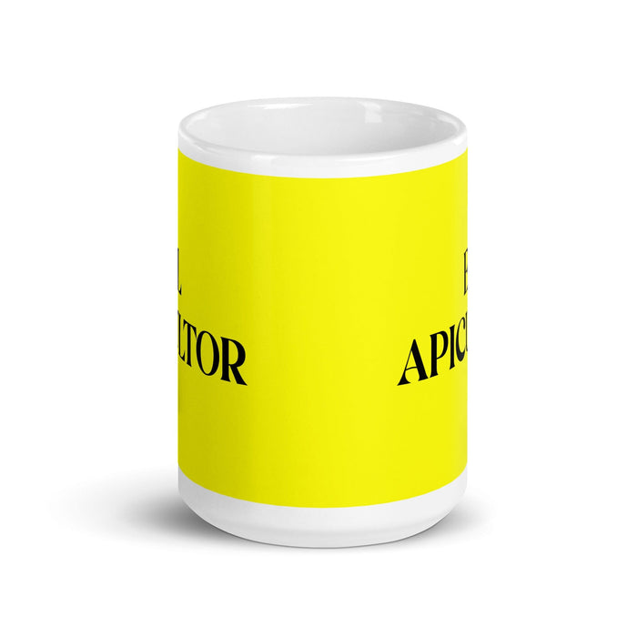 El Apicultor The Beekeeper Funny Home Office Work Coffee Mug Mexican Spanish Pride Gift White Glossy Cup Yellow Card Mug Mexicada