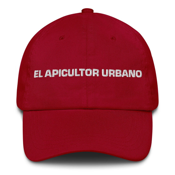 El Apicultor Urbano The Urban Beekeeper Mexican Spanish Pride Gift Regalo Dad Hat Mexicada Cranberry