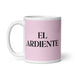 El Ardiente The Fiery One Funny Home Office Work Coffee Mug Mexican Spanish Pride Gift White Glossy Cup Light Pink Card Mug Mexicada